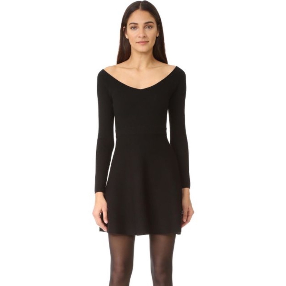 Club Monaco Long Sleeved Black Sweater Dress